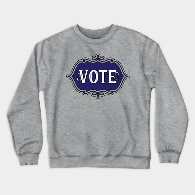 Vote Blue Emblem Crewneck Sweatshirt by Barthol Graphics